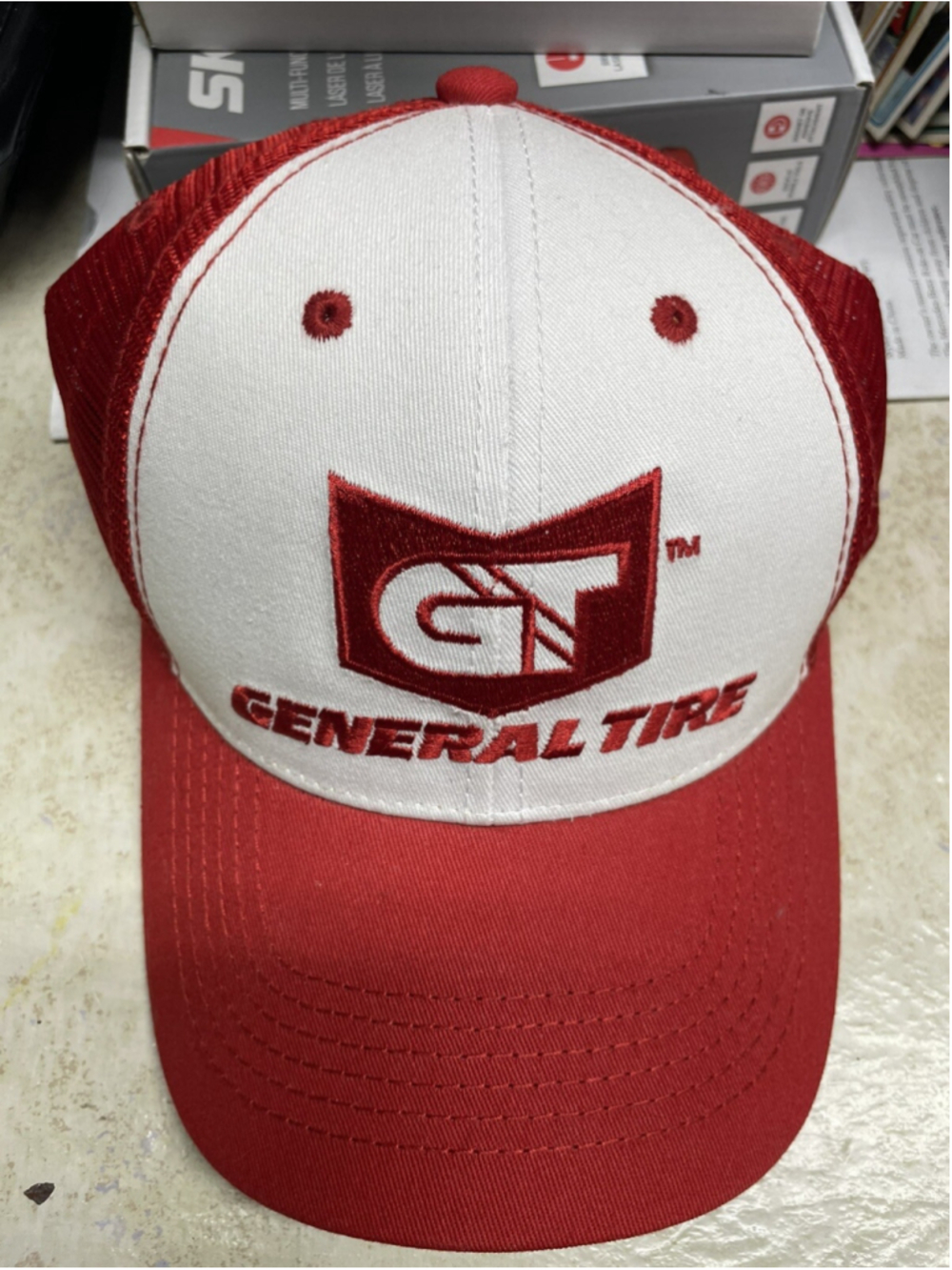 General Tire Hat WITH Flag Trucker Hat Adjustable *NEW*